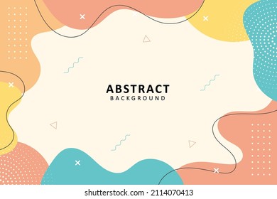Abstract background. Hand drawing various shapes and memphis element. Trendy modern contemporary vector illustration. Every background is isolated. Pastel color
