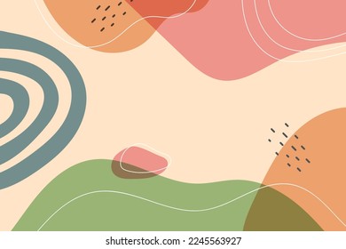 Abstrakter Hintergrund. Handzeichnen verschiedener Formen und doodle Objekte. Moderne moderne Vektorgrafik. Jeder Hintergrund ist einzeln. Pastellfarbe