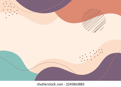 Abstract background. Hand drawing various shapes and doodle objects. Trendy modern contemporary vector illustration. Every background is isolated. Pastel color
