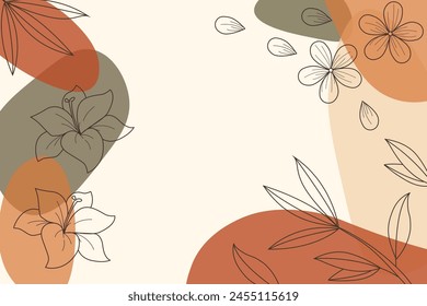 Abstract background. Hand drawing various shapes and doodle objects and plant ornament. Pastel color. Vector illustration
