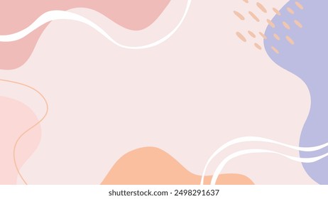 Abstract background. Hand drawing various shapes and doodle objects. Trendy modern contemporary vector illustration. Every background is isolated. Pastel color