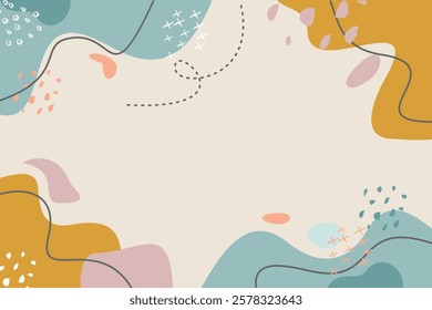 Abstract background Hand drawing various shapes and doodle objects EPS.10