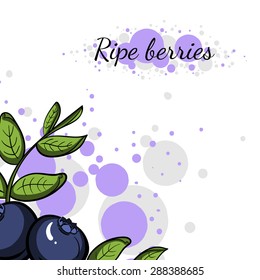 Abstract background with hand drawn berries. Vector illustration