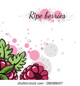 Abstract background with hand drawn berries. Vector illustration