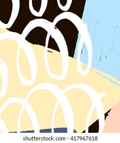 Abstract background. Hand drawn brush strokes. Design for cover, card. Rough textured.