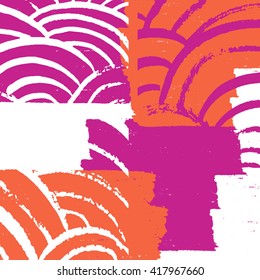 Abstract background. Hand drawn brush strokes. Design for cover, card. Rough textured.