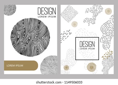Abstract background with hand drawn design elements. Design element for poster, card, banner. Vector illustration