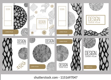 Abstract background with hand drawn design elements. Design element for poster, card, banner. Vector illustration