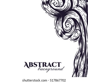 Abstract background with hand drawn fantasy element. Vector isolated illustration.