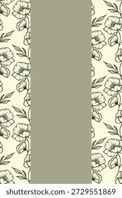 Fundo abstrato com elementos florais desenhados à mão. Modelos de design vetorial para cartão postal, cartaz, cartão de visita, panfleto, revista, postagem de mídia social, banner, convite de casamento.