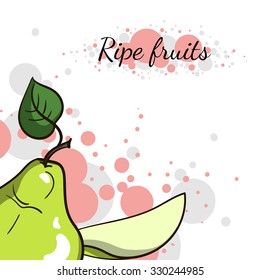 Abstract background with hand drawn fruits. Vector illustration