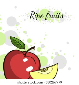 Abstract background with hand drawn fruits. Vector illustration