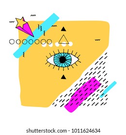 abstract background with hand drawn geometric elements, trendy design