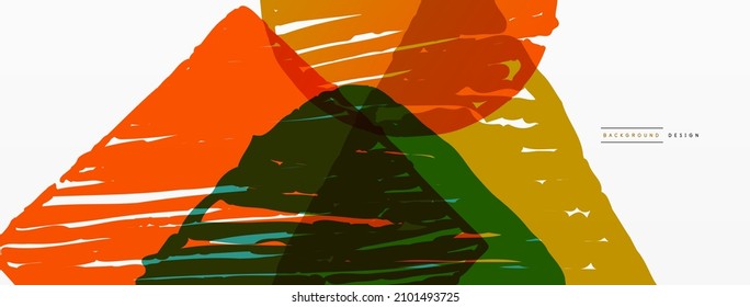 Abstract background. Hand drawn geometric shape - square, circle and triangle. Craft business concept template for wallpaper, banner, background or landing