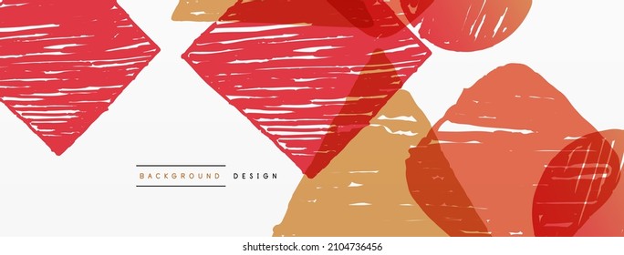 Abstrakter Hintergrund. Handgezeichnete geometrische Form - Quadrat, Kreis und Dreieck. Vorlage für Geschäftsideen von Kunsthandwerk für Bildschirmhintergründe, Banner, Hintergrund oder Landung
