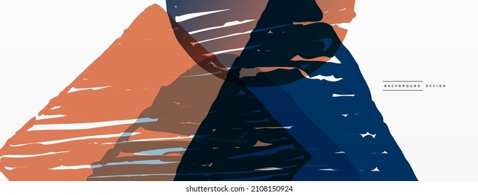 Abstract background. Hand drawn geometric shape - square, circle and triangle. Craft business concept template for wallpaper, banner, background or landing