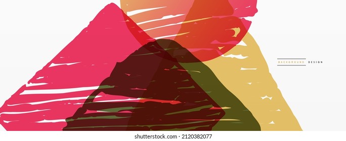 Antecedentes abstractos. Forma geométrica dibujada a mano - cuadrado, círculo y triángulo. Plantilla de concepto de negocio de la artesanía para papel de pared, banner, fondo o aterrizaje