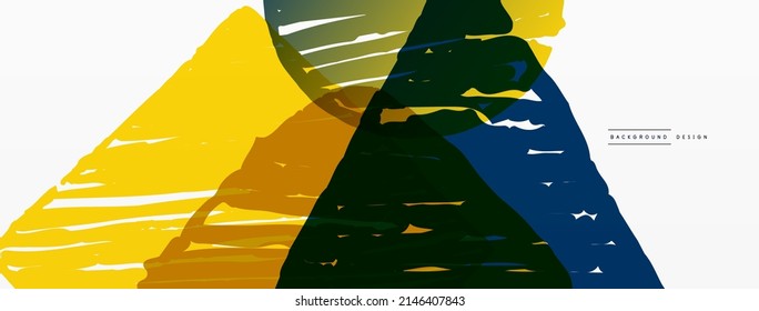 Abstract background. Hand drawn geometric shape - square, circle and triangle. Craft business concept template for wallpaper, banner, background or landing