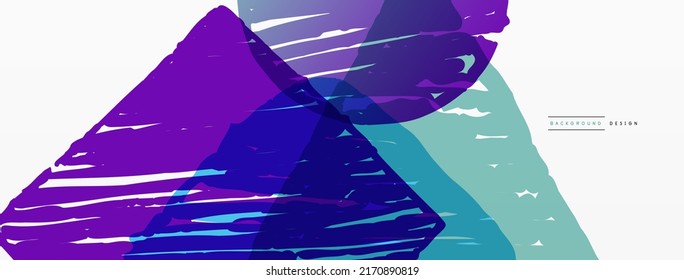 Abstract background. Hand drawn geometric shape - square, circle and triangle. Craft business concept template for wallpaper, banner, background or landing
