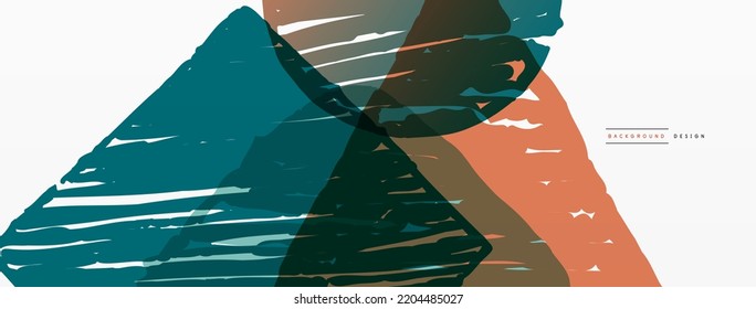 Abstract background. Hand drawn geometric shape - square, circle and triangle. Craft business concept template for wallpaper, banner, background or landing
