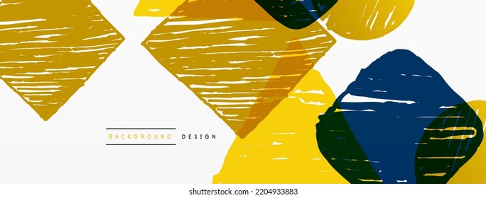 Abstract background. Hand drawn geometric shape - square, circle and triangle. Craft business concept template for wallpaper, banner, background or landing