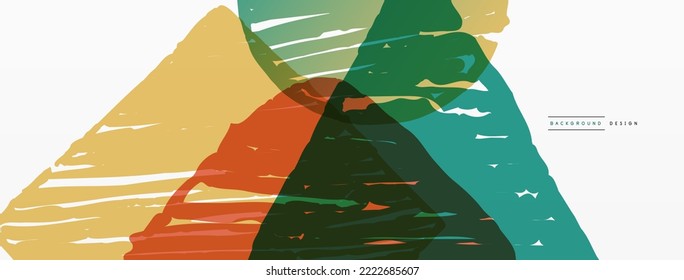 Antecedentes abstractos. Forma geométrica dibujada a mano - cuadrado, círculo y triángulo. Plantilla de concepto de negocio de la artesanía para papel de pared, banner, fondo o aterrizaje