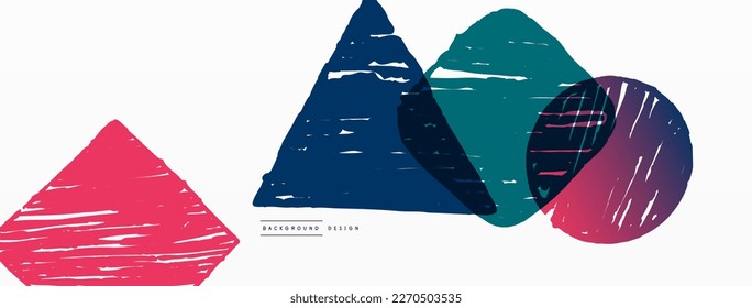 Abstract background. Hand drawn geometric shape - square, circle and triangle. Craft business concept template for wallpaper, banner, background or landing
