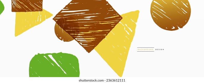 Abstract background. Hand drawn geometric shape - square, circle and triangle. Craft business concept template for wallpaper, banner, background or landing