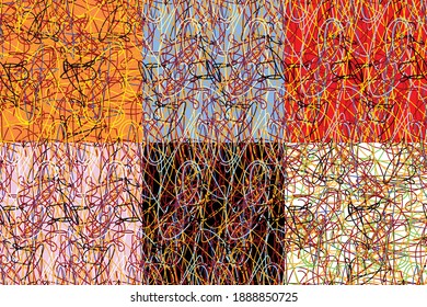 Fondo abstracto con líneas dibujadas a mano. Textura gruesa. Patrón sin foco. Imagen vectorial. Establecer.