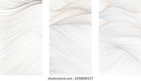 abstract background with hand drawn lines and art natural landscape background. Mountain forest and desert concept in banner design.