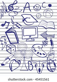 abstract background with hand drawn object, illustration