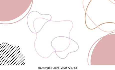 Abstract background with hand drawn organic shapes and lines. Vector illustration.