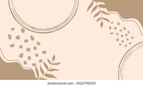 Abstract background with hand drawn organic shapes and floral elements. Vector illustration.