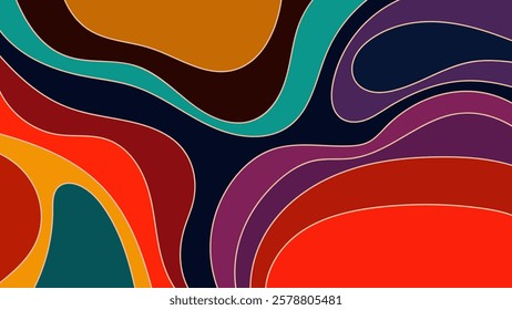 ABSTRACT BACKGROUND WITH HAND DRAWN ORGANIC SHAPES COLORFUL FLAT DESIGN VECTOR TEMPLATE FOR WALLPAPER, COVER DESIGN