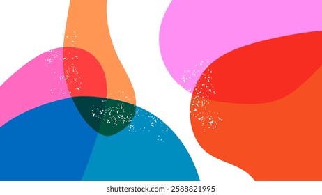 ABSTRACT BACKGROUND HAND DRAWN ORGANIC SHAPES WITH MESSY GRAIN COLORFUL FLAT DESIGN VECTOR TEMPLATE FOR WALLPAPER, COVER DESIGN