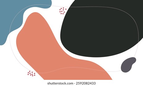 ABSTRACT BACKGROUND HAND DRAWN ORGANIC SHAPES WITH LINES. PASTEL COLOR FLAT DESIGN VECTOR TEMPLATE FOR WALLPAPER, COVER DESIGN