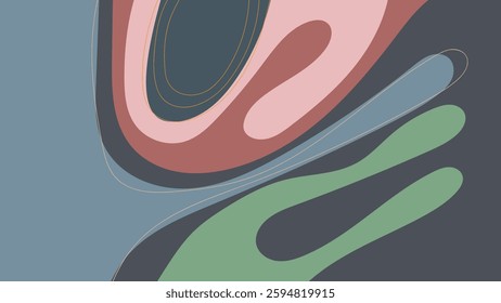 ABSTRACT BACKGROUND HAND DRAWN ORGANIC SHAPES WITH LINES. PASTEL COLOR FLAT DESIGN VECTOR TEMPLATE FOR WALLPAPER, COVER DESIGN