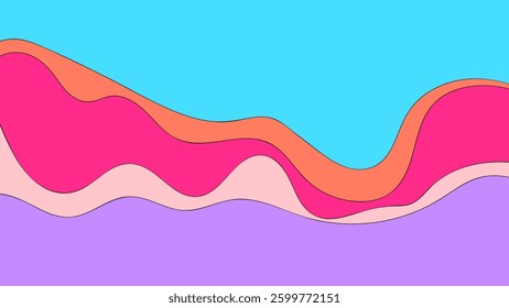 ABSTRACT BACKGROUND HAND DRAWN ORGANIC SHAPES COLORFUL FLAT DESIGN VECTOR TEMPLATE FOR WALLPAPER, COVER DESIGN