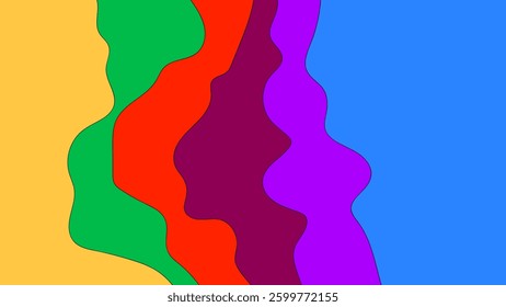 ABSTRACT BACKGROUND HAND DRAWN ORGANIC SHAPES COLORFUL FLAT DESIGN VECTOR TEMPLATE FOR WALLPAPER, COVER DESIGN