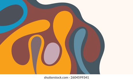 ABSTRACT BACKGROUND HAND DRAWN ORGANIC SHAPES. PASTEL COLOR FLAT DESIGN VECTOR TEMPLATE FOR WALLPAPER, COVER DESIGN