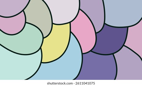 ABSTRACT BACKGROUND HAND DRAWN ORGANIC SHAPES. PASTEL COLOR FLAT DESIGN VECTOR TEMPLATE FOR WALLPAPER, COVER DESIGN