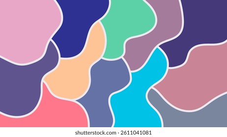 ABSTRACT BACKGROUND HAND DRAWN ORGANIC SHAPES. PASTEL COLOR FLAT DESIGN VECTOR TEMPLATE FOR WALLPAPER, COVER DESIGN