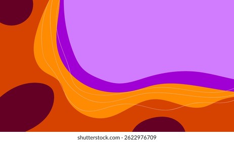 ABSTRACT BACKGROUND HAND DRAWN ORGANIC SHAPES. ORANGE PURPLE COLOR FLAT DESIGN VECTOR TEMPLATE FOR WALLPAPER, COVER DESIGN