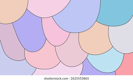 ABSTRACT BACKGROUND HAND DRAWN ORGANIC SHAPES. PASTEL COLOR FLAT DESIGN VECTOR TEMPLATE FOR WALLPAPER, COVER DESIGN