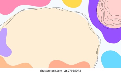 ABSTRACT BACKGROUND HAND DRAWN ORGANIC SHAPES COLORFUL FLAT DESIGN VECTOR TEMPLATE FOR WALLPAPER, COVER DESIGN