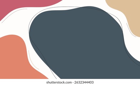ABSTRATO FUNDO MÃO DESENHADO FORMAS ORGÂNICAS. MODELO DE VETOR DE DESIGN PLANO DE COR PASTEL PARA PAPEL DE PAREDE, DESIGN DE CAPA