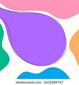 FONDO Abstractas DIBUJADO A MANO FORMAS ORGÁNICAS. PLANTILLA DE VECTOR DE DISEÑO PLANO DE COLOR PASTEL PARA FONDO DE PANTALLA, DISEÑO DE CUBIERTA