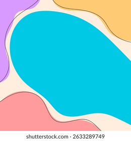 ABSTRACT BACKGROUND HAND DRAWN ORGANIC SHAPES. PASTEL COLOR FLAT DESIGN VECTOR TEMPLATE FOR WALLPAPER, COVER DESIGN