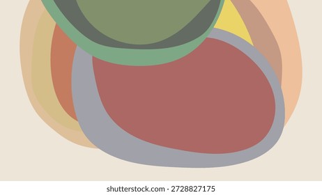 Abstract Background With Hand Drawn Organic Shapes Modern Minimal Style Flat Pastel Colorful Design. Ideal for Social Media Posts, Website Banners, Presentations, Branding and Digital Marketing Design