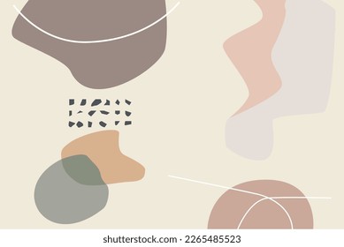 Abstract background with hand drawn shapes in pastel colors. Vector illustration.